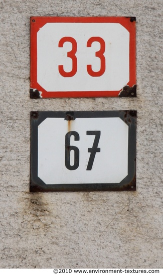 Letter and Numbers Sign