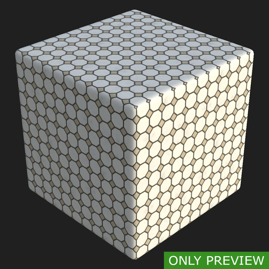 PBR substance material of marble floor created in substance designer for graphic designers and game developers