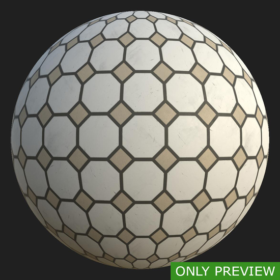 PBR substance material of marble floor created in substance designer for graphic designers and game developers