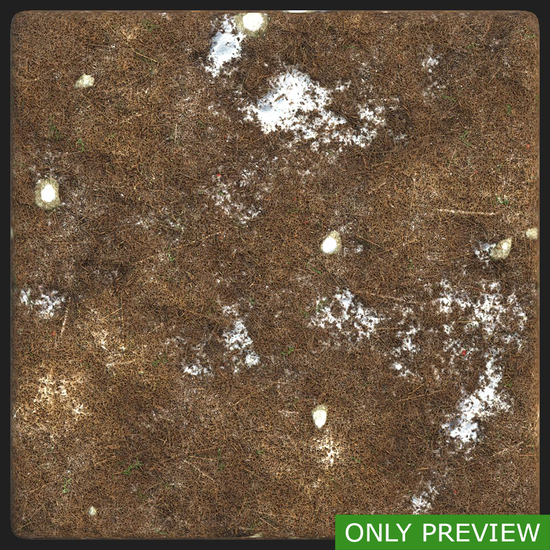 PBR substance material of forest ground snowy created in substance designer for graphic designers and game developers