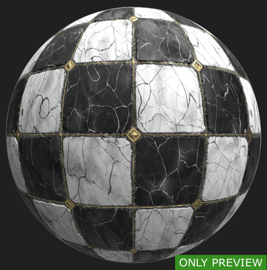 PBR substance material of marble floor created in substance designer for graphic designers and game developers