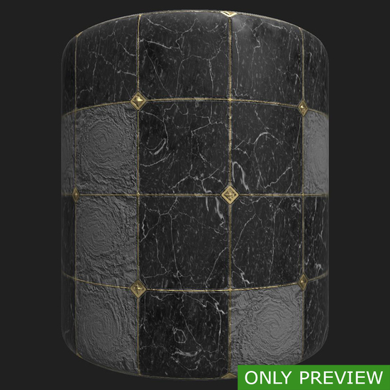 PBR substance material of marble floor damaged created in substance designer for graphic designers and game developers