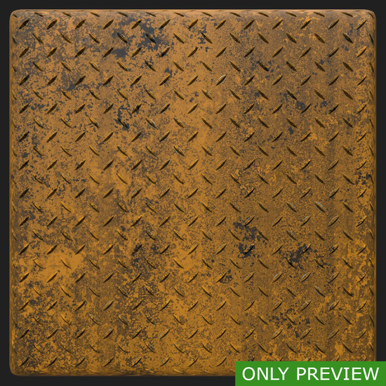 PBR substance material of metal floor painted dirty created in substance designer for graphic designers and game developers