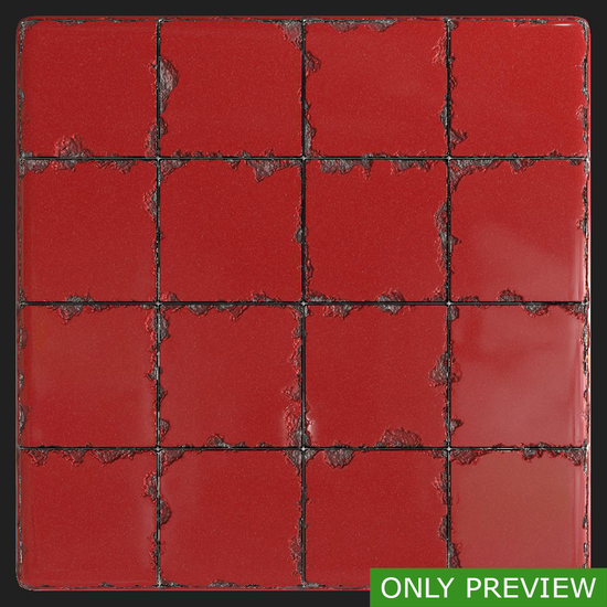 PBR substance material of wall tiles damaged created in substance designer for graphic designers and game developers