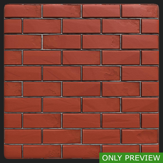 PBR substance material of wall bricks old created in substance designer for graphic designers and game developers