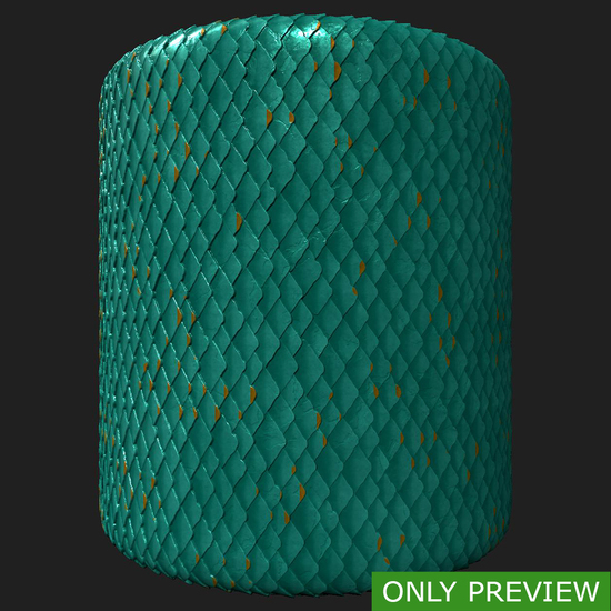 PBR substance material of snake skin created in substance designer for graphic designers and game developers