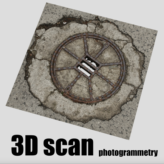 3D scan manhole cover rusty