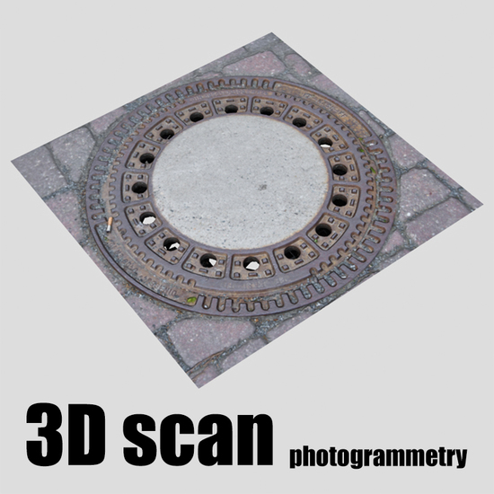 3D scan manhole cover rusty