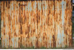 Photo Texture of Metal Corrugated Plates Rusted