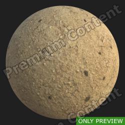 PBR substance material of ground sandy soil created in substance designer for graphic designers and game developers